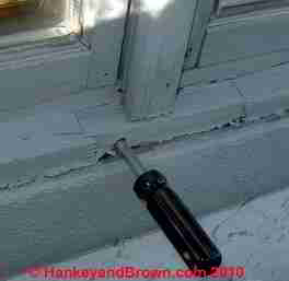 Rotted finger jointed window trim and windows (C) Roger Hankey, Daniel Friedman